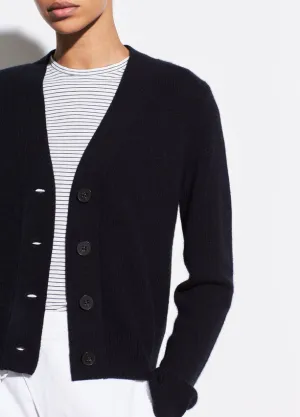 Vince Black Cashmere Shrunken Button Cardigan